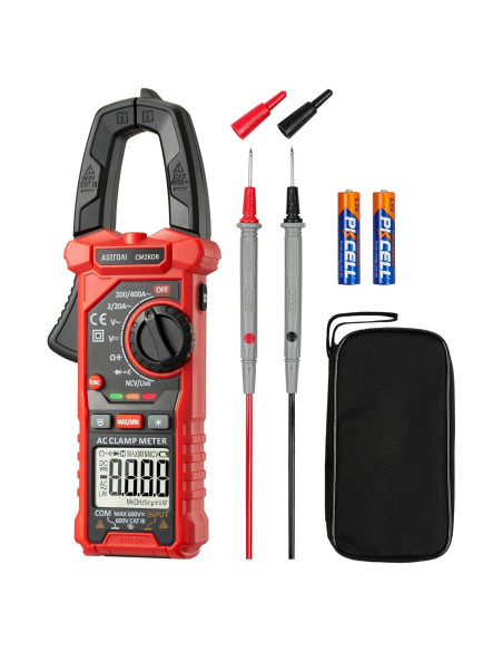 Medidor de Pinza Digital AstroAI 2000 Cuentas AC/DC Negro