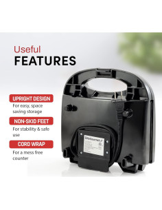 Horno de Waffles Belgas Elite Gourmet EWM-2207, 2 Rebanadas 2