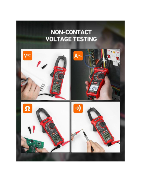 Medidor de Pinza Digital AstroAI 2000 Cuentas AC/DC Negro