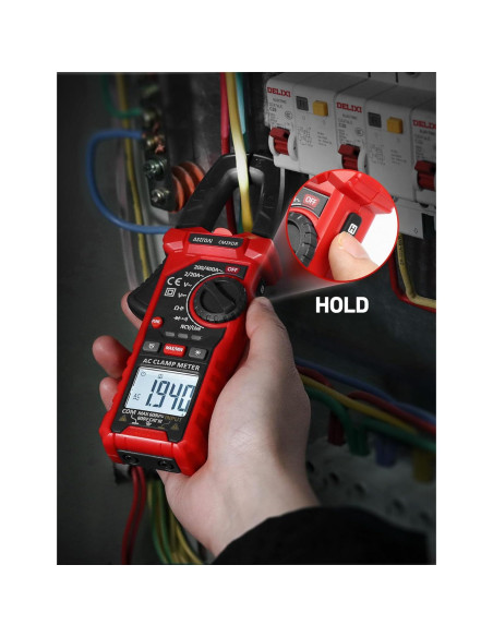 Medidor de Pinza Digital AstroAI 2000 Cuentas AC/DC Negro