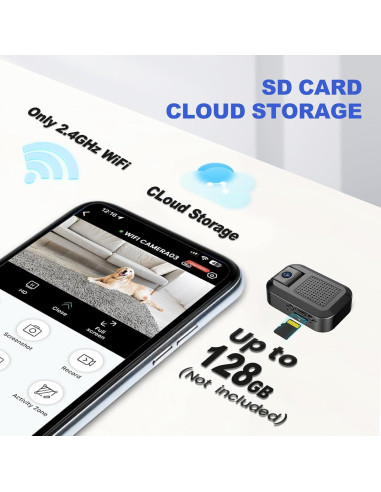 Cámara Oculta Inalámbrica WiFi HD Cvqza con Visión Nocturna