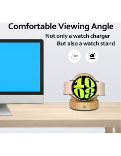 Base de Carga Inalámbrica Rápida para Samsung Galaxy Watch - Bambú 2