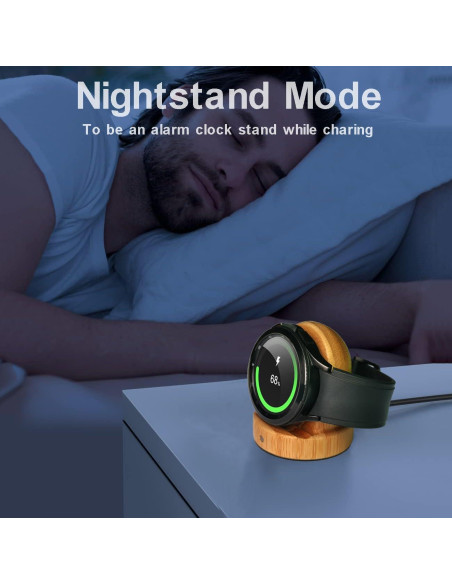 Base de Carga Inalámbrica Rápida para Samsung Galaxy Watch - Bambú