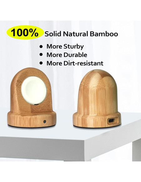 Base de Carga Inalámbrica Rápida para Samsung Galaxy Watch - Bambú