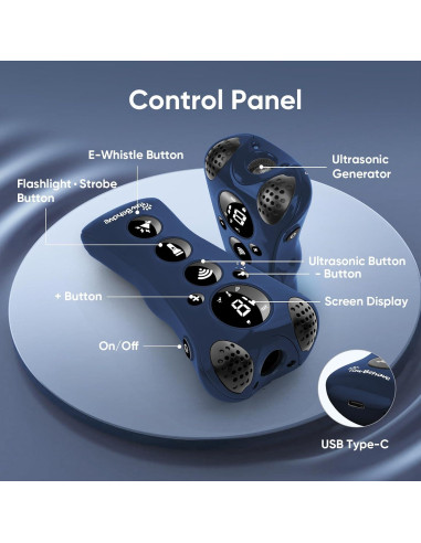 Entrenador Ultrasonido Ajustable PawBehave PB-CO8005 Azul