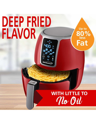 Freidora de Aire Digital Brentwood AF-400DR 4L Roja