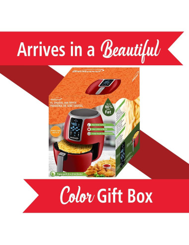 Freidora de Aire Digital Brentwood AF-400DR 4L Roja