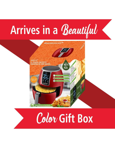 Freidora de Aire Digital Brentwood AF-400DR 4L Roja Freidora de Aire Digital Brentwood AF-400DR 4L Roja