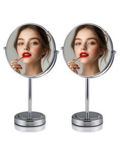 Espejo de Mesa OVENTE Doble Cara 1X 7X Cromo Pulido Paquete 2