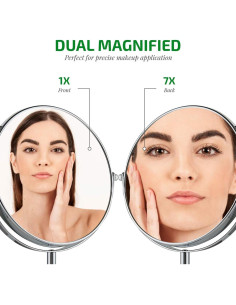 Espejo de Mesa OVENTE Doble Cara 1X 7X Cromo Pulido Paquete 2 2