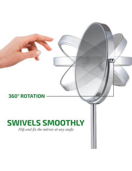 Espejo de Mesa OVENTE Doble Cara 1X 7X Cromo Pulido Paquete 2