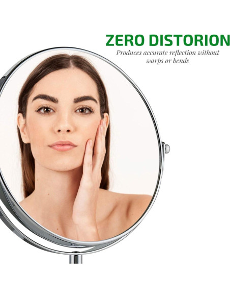 Espejo de Mesa OVENTE Doble Cara 1X 7X Cromo Pulido Paquete 2