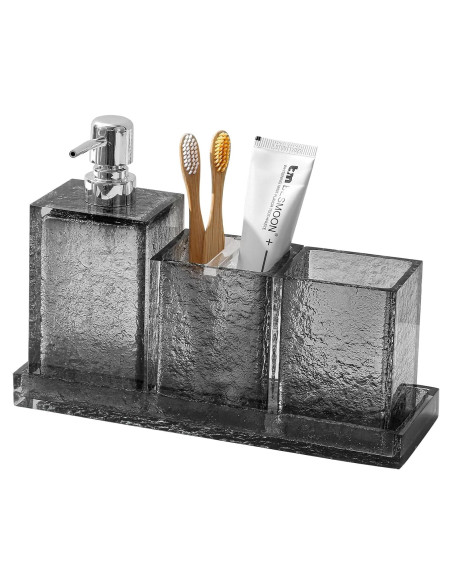 Juego de Accesorios de Baño Haocoott 4 Piezas Gris Resina