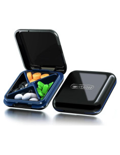 Organizador de Pastillas Dtouayz Negro 4 Compartimentos Impermeable