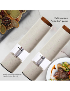 Juego de Molinillos Eléctricos de Sal y Pimienta FelRelWel 2PCS 2