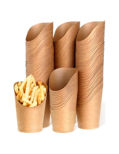 100 Soportes Desechables para Papas Fritas Honeydak 14 oz