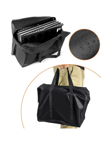 Soporte de Folletos Plegable QWORK 4 Bolsillos Negro