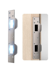 Placa de refuerzo para cerradura HELEMAN 35.7x9.5cm Plateada