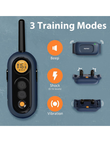 Collar de Entrenamiento PATPET para Perros 4.5-45 kg Azul