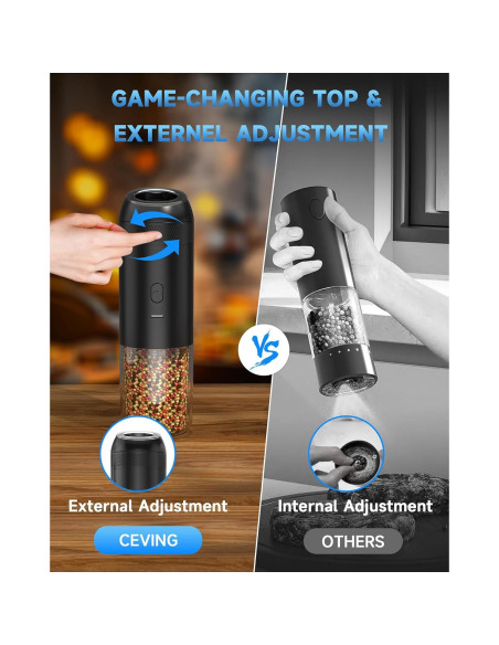 Juego de Molinillos Eléctricos de Sal y Pimienta CEVING 176ml