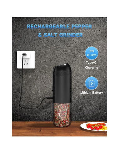 Juego de Molinillos Eléctricos de Sal y Pimienta CEVING 176ml