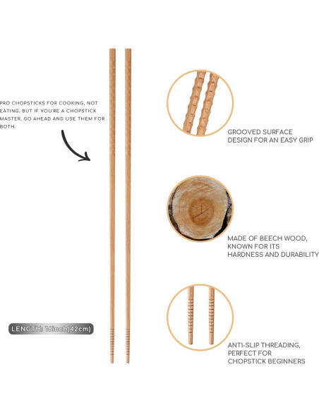 Palillos de Cocina Extra Largos Donxote 42 cm Antideslizantes