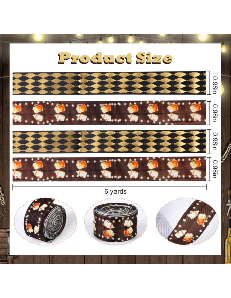 4 Rollos de Cinta Cheerupp Negro y Dorado para Manualidades