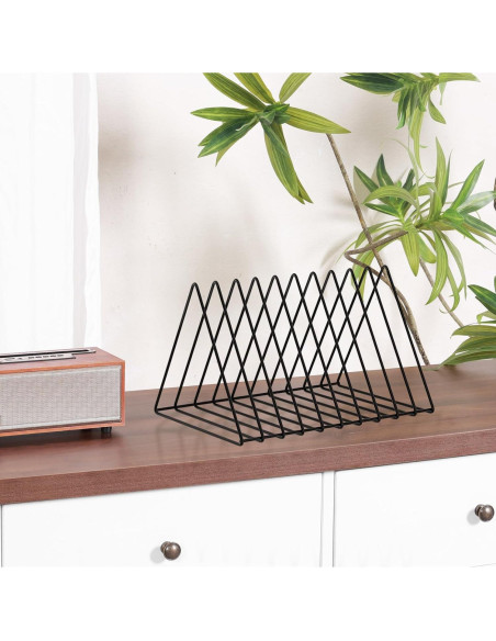 Organizador de Escritorio Triangular Urban Deco - Metal Negro 10 Secciones