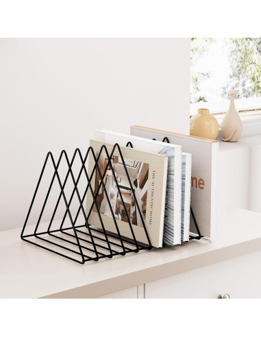 Organizador de Escritorio Triangular Urban Deco - Metal Negro 10 Secciones