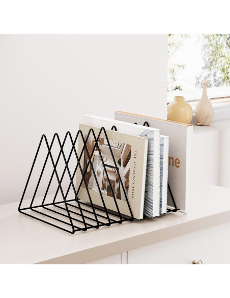 Organizador de Escritorio Triangular Urban Deco - Metal Negro 10 Secciones