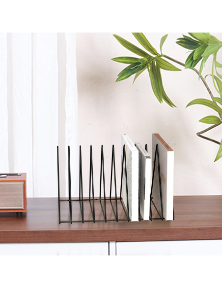 Organizador de Escritorio Triangular Urban Deco - Metal Negro 10 Secciones