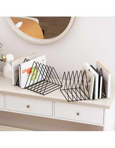 Organizador de Escritorio Triangular Urban Deco - Metal Negro 10 Secciones
