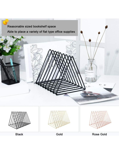 Organizador de Escritorio Triangular Urban Deco - Metal Negro 10 Secciones