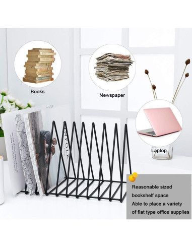 Organizador de Escritorio Triangular Urban Deco - Metal Negro 10 Secciones