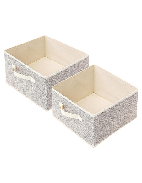 Cestas de Almacenamiento EITMOW 27.94x27.94x19.81cm Beige (2PCS)