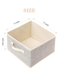 Cestas de Almacenamiento EITMOW 27.94x27.94x19.81cm Beige (2PCS) 2