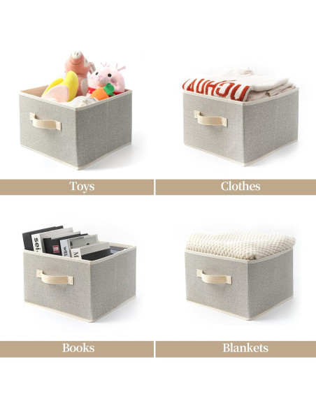 Cestas de Almacenamiento EITMOW 27.94x27.94x19.81cm Beige (2PCS)