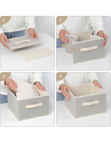 Cestas de Almacenamiento EITMOW 27.94x27.94x19.81cm Beige (2PCS)