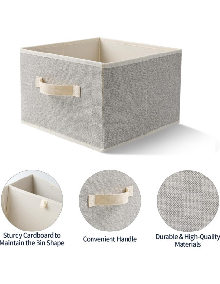 Cestas de Almacenamiento EITMOW 27.94x27.94x19.81cm Beige (2PCS)