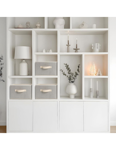 Cestas de Almacenamiento EITMOW 27.94x27.94x19.81cm Beige (2PCS)