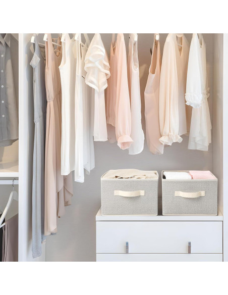 Cestas de Almacenamiento EITMOW 27.94x27.94x19.81cm Beige (2PCS)