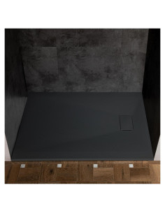 Base de Ducha Woodbridge 120x80 cm Sin Umbral Negro