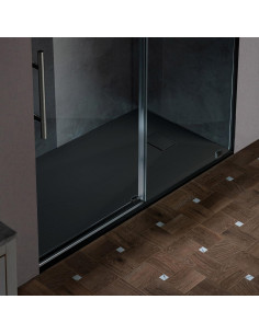 Base de Ducha Woodbridge 120x80 cm Sin Umbral Negro 2