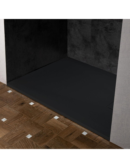 Base de Ducha Woodbridge 120x80 cm Sin Umbral Negro