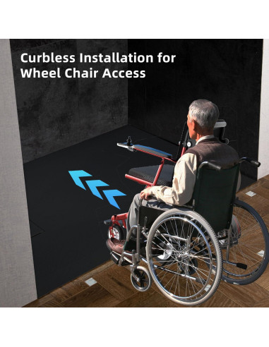 Base de Ducha Woodbridge 120x80 cm Sin Umbral Negro