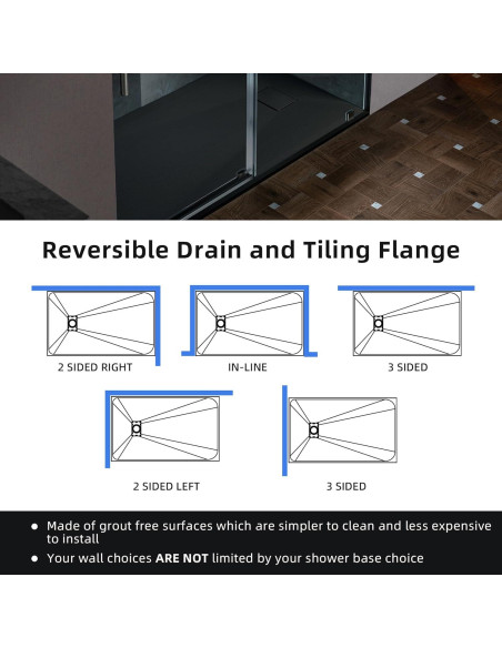 Base de Ducha Woodbridge 120x80 cm Sin Umbral Negro