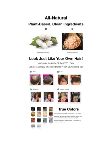 Fibra de Cabello Natural Caboki 3x30g Castaño - Suministro 270 Días