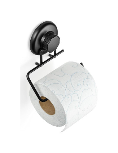 Soporte de Papel Higiénico HASKO Negro Acero Inoxidable Ventosa