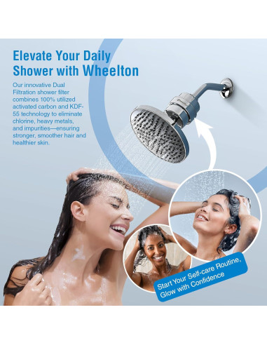 Filtro de Ducha Wheelton BLACKDIAMOND - Carbono Activado 0.32kg