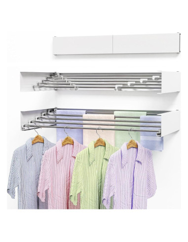 Estante de Secado Plegable WAVETOKA 80 cm Acero Inoxidable Blanco